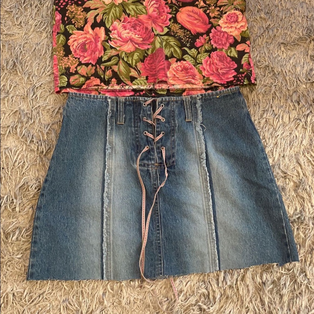 Denim mini skirt